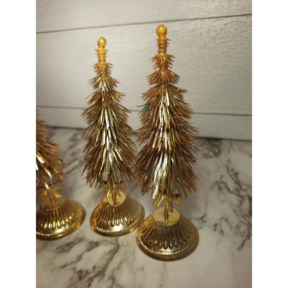 Vintage Gold Plastic Christmas Trees Hard to Find - Picture 3 of 7